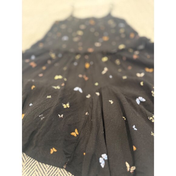 Wild Fable Black Butterfly Print Spaghetti Strap Dress S 100% Rayon Lightweight - Picture 2 of 10